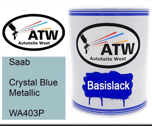 Saab, Crystal Blue Metallic, WA403P: 1L Lackdose, von ATW Autoteile West.